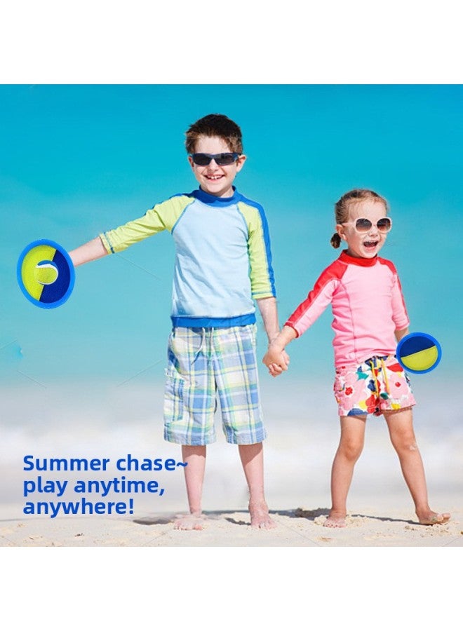 Supply Sticky Target Beat Sticky Bar Ball Beat Sticky Board Beat Suit Plastic Beach Beat Sporting Goods Leisure Toys,-Specifications:Blue Racket [blue + Yellow] 4 Shots, 4 Blue + Yellow Hard Balls, Oxford Cloth Storage Bag Packaging - Image 2