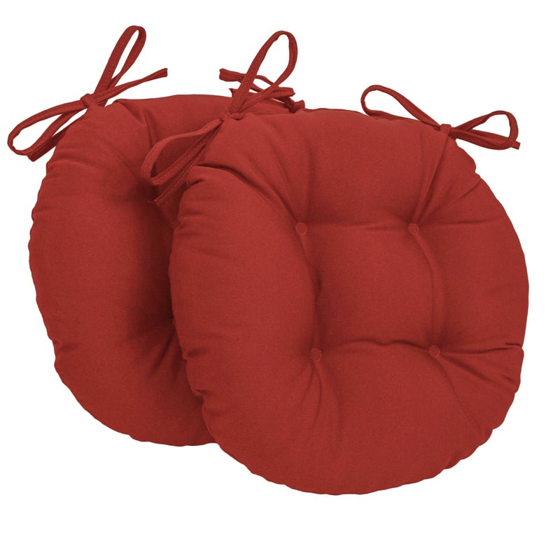 Blazing Needles 16-inch Twill Round Chair Cushion, 2 Count (Pack of 1), Ruby Red - Image 4