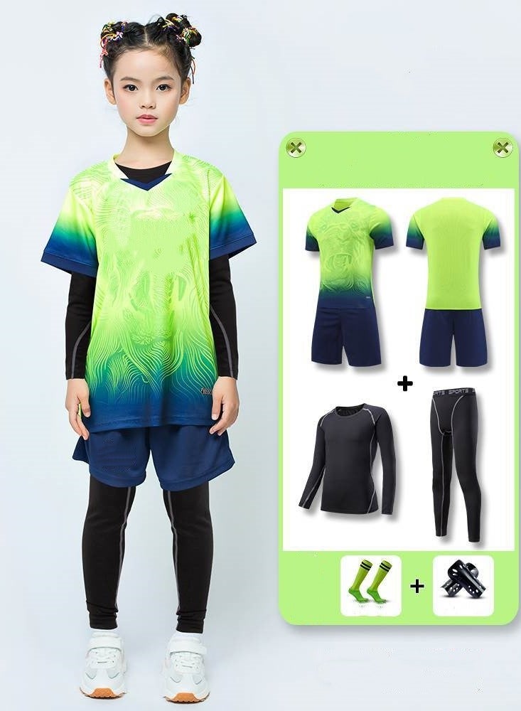 KUYING Children's High Elasticity Clothing Sports Fitness Set Quick Drying Training Suit