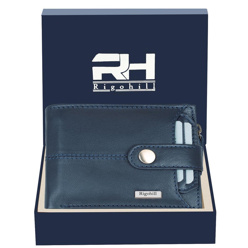 Rigohill Doger Navy Nappa Mens Leather Wallet | Leather Wallet for Men | RFID Mens Wallet - Image 4