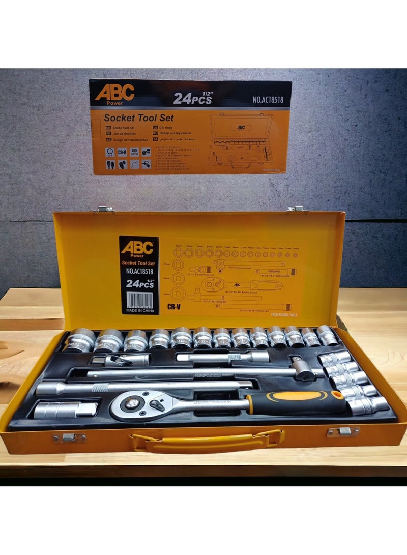 اي بي سي طقم مفتاح سيستيم 24 لقمه علبه+دراع ABC 18517A - Image 1