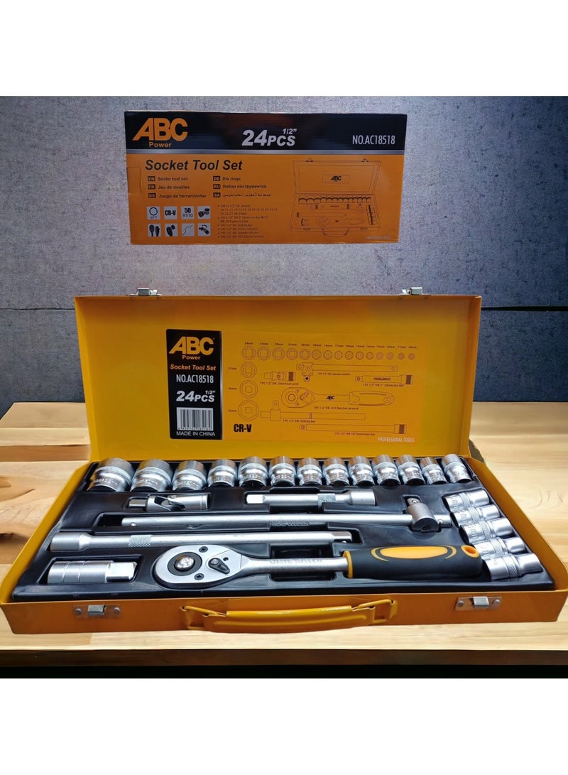 اي بي سي طقم مفتاح سيستيم 24 لقمه علبه+دراع ABC 18517A - Image 2