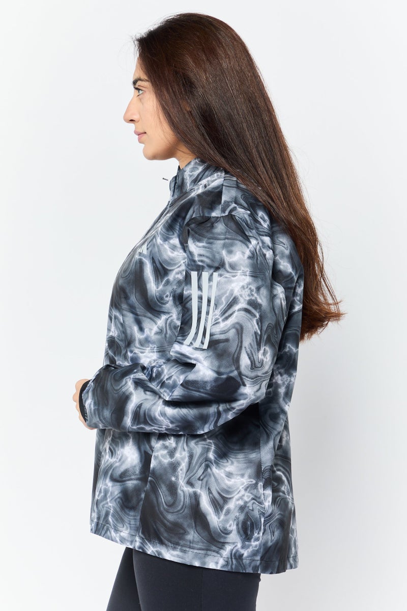 Adidas Women Sportswear Fit Long Sleeve Running Jackets, Grey - Image 3