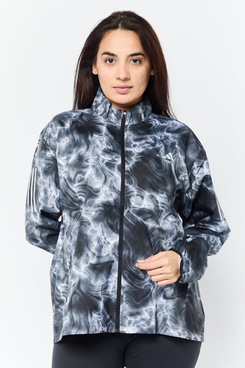 Adidas Women Sportswear Fit Long Sleeve Running Jackets, Grey - Image 1