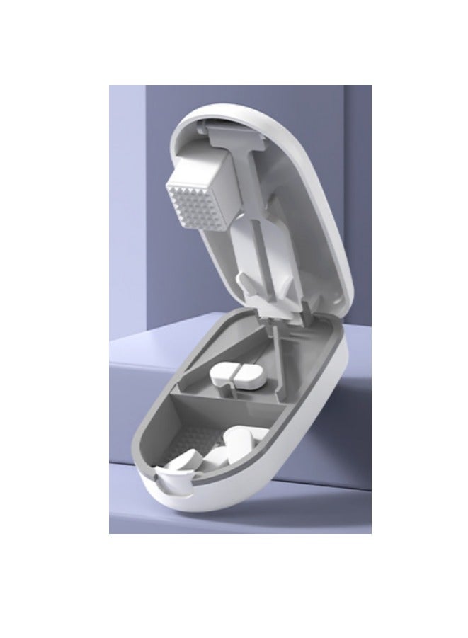 Medicine cutter, small medicine rack, portable medicine box, large and small pill dispenser, medicine cutter with storage box, portable medicine cutter with grinding function, suitable for travel and daily use - Image 2