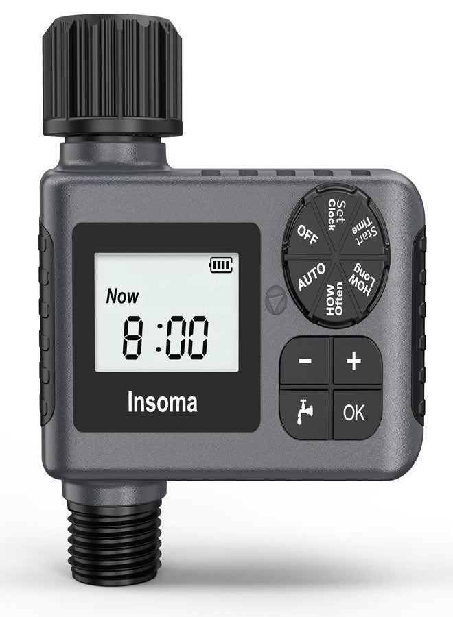 Insoma Outdoor Garden Hose Faucet Timers, Programmable Water Sprinkler Timer with Rain Delay/Manual/Automatic Drip Irrigation and Lawn Watering System for Yard, 1 Outlet - Image 1