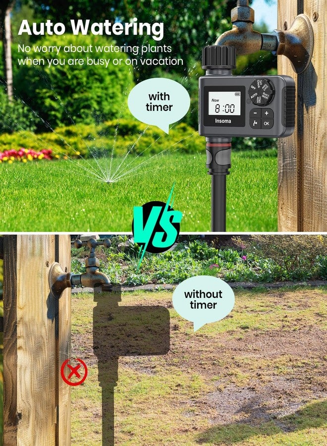 Insoma Outdoor Garden Hose Faucet Timers, Programmable Water Sprinkler Timer with Rain Delay/Manual/Automatic Drip Irrigation and Lawn Watering System for Yard, 1 Outlet - Image 3