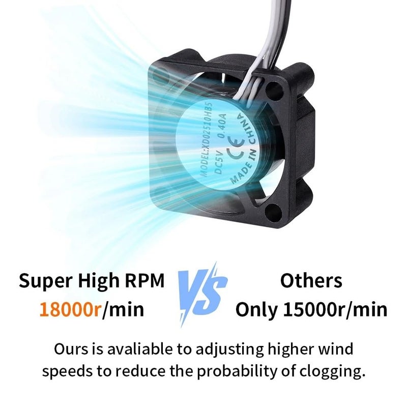 بامبو لاب X1 P1 A1 مروحة تبريد الطرف الساخن 3 قطع لـ P1P P1S مروحة التبريد السريع مع كابل - Image 4