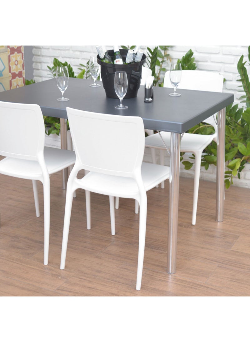 TRAMONTINA Since 1911,Made in Brazil-  Sofia White Polypropylene and Fiberglass Chair With Closed Backrest - Image 3