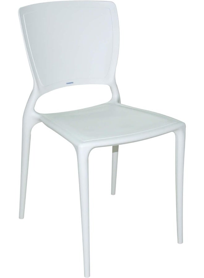 TRAMONTINA Since 1911,Made in Brazil-  Sofia White Polypropylene and Fiberglass Chair With Closed Backrest - Image 1