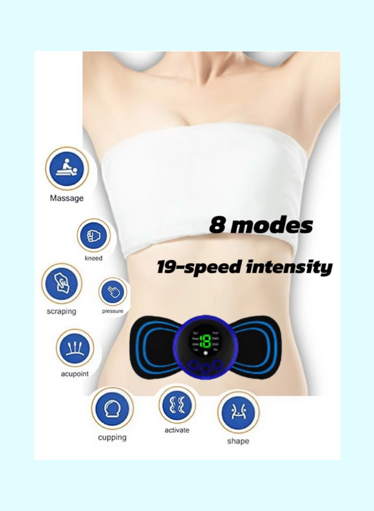 Smart EMS Mini Massage Pads – Portable Neck/Shoulder & Slimming Massager (2-Pack EMS Electrotherapy Patches) - Image 2