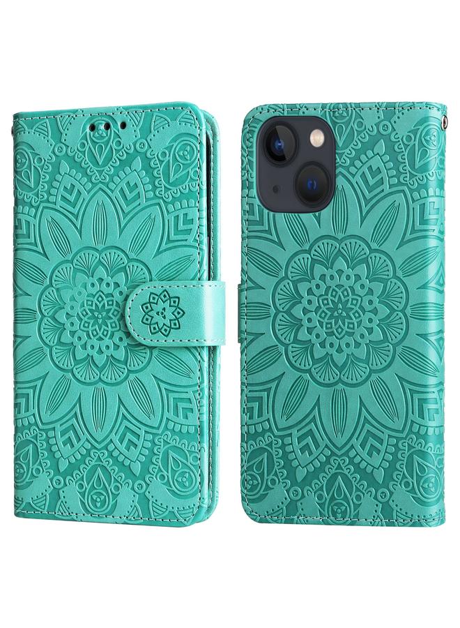 erorex Case For iPhone 13 Embossed Sunflower Leather Phone Case - Image 2