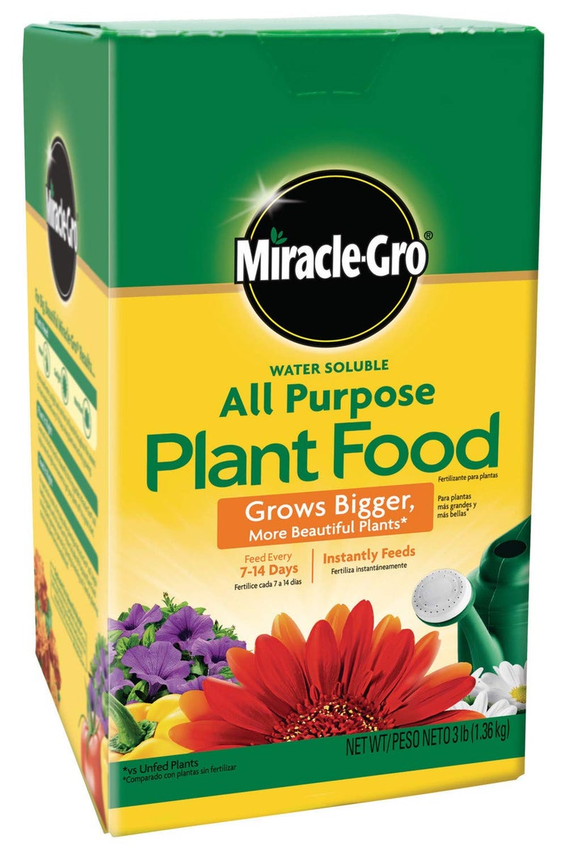 Miracle-Gro Water Soluble All Purpose Plant Food, Fertilizer for Indoor or Outdoor Flowers, Vegetables or Trees, 3 lbs. - Image 1