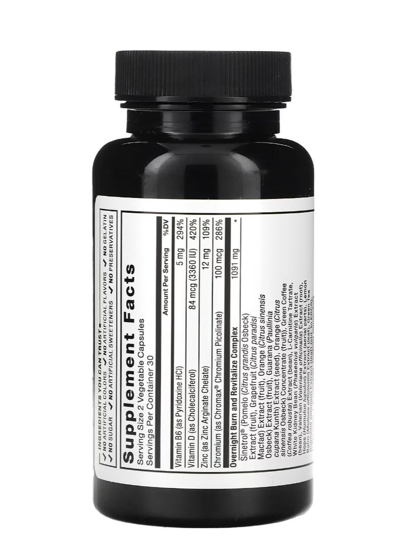 Force Factor Nighttime Fat Burner 60 Veggie Capsules  - Image 2