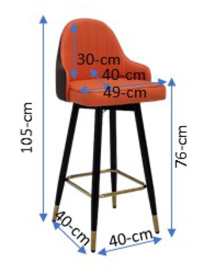 KARNAK Karnak Barstool Counter Height Stools Bar Stool with Back High Bar Chair Modern Stylish Chairs for Kitchen Counter PU Leather Seat Foam Top Seat Moving 360° Degree Color GREY & Dark Brown - Image 2