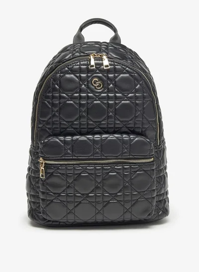 Celeste Quilted Backpack with Adjustable Straps and Zip Closure - 28x15x38 cm