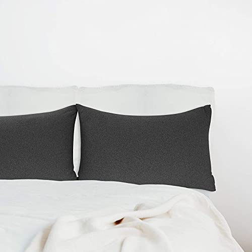ALYVIA SPRING Stretch Pillowcases - Micro Jersey Knit & Ultra Soft Grey Pillow Cases, Standard Size - Set of 2, Heather Gray - Image 5