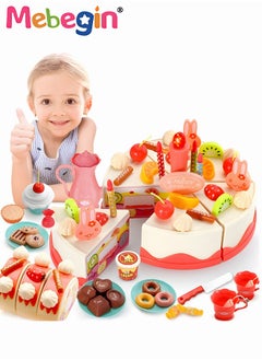 ميبيجين لعبة كعكة عيد الميلاد DIY مع أضواء وموسيقى، لعبة التظاهر بتقطيع الكعك مع 6 شرائح من الكعك وملحقات غنية، ألعاب مطبخ تعليمية، ألعاب تعليمية تعمل باللمس، ألعاب تعليمية، هدية مثالية للأطفال بعمر 3 ＋  - Image 2