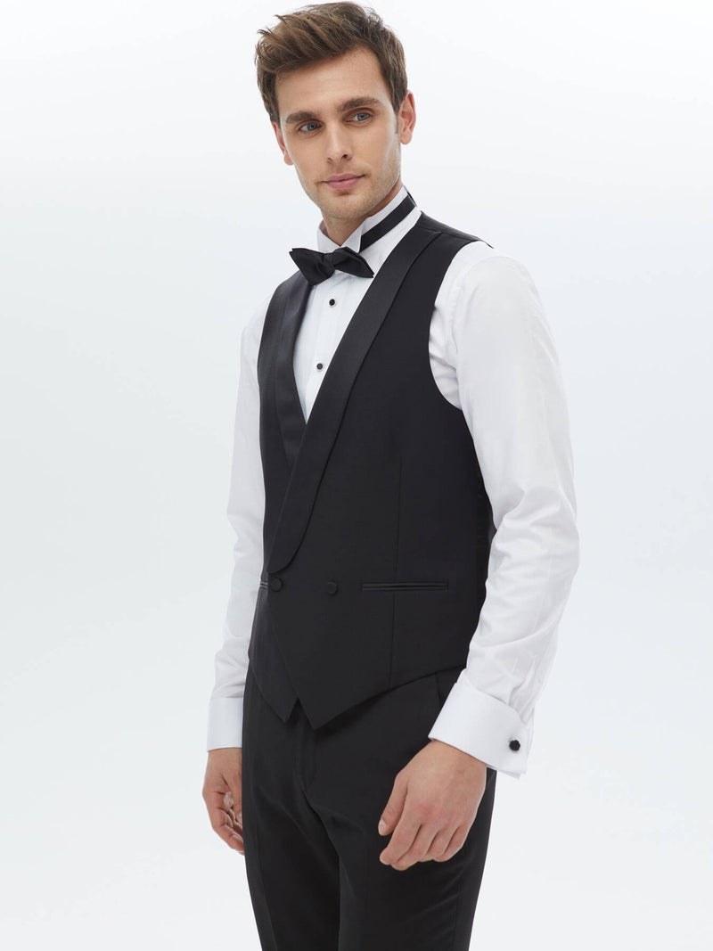Kip Black Plain Classic Vest  - Image 1
