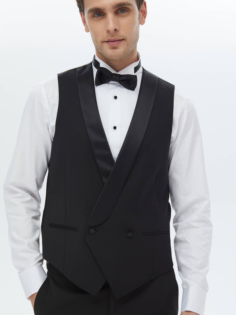 Kip Black Plain Classic Vest  - Image 3