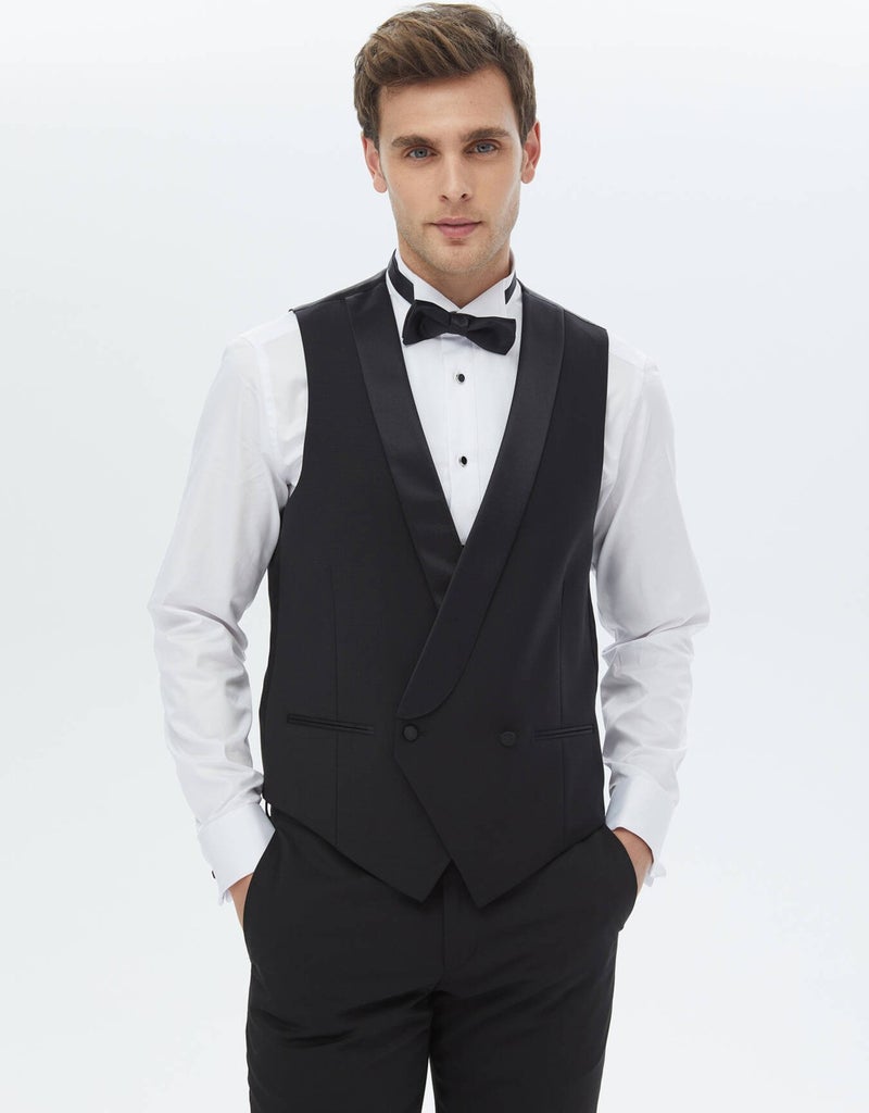 Kip Black Plain Classic Vest  - Image 2