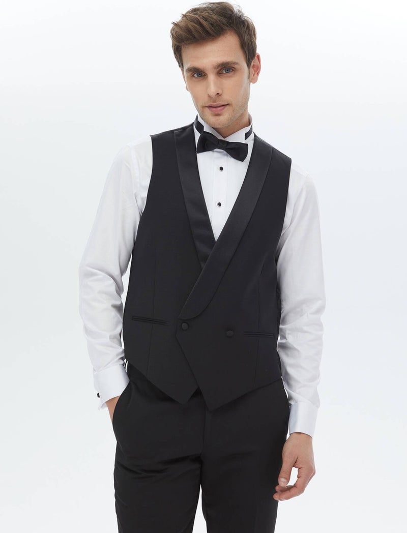 Kip Black Plain Classic Vest  - Image 4