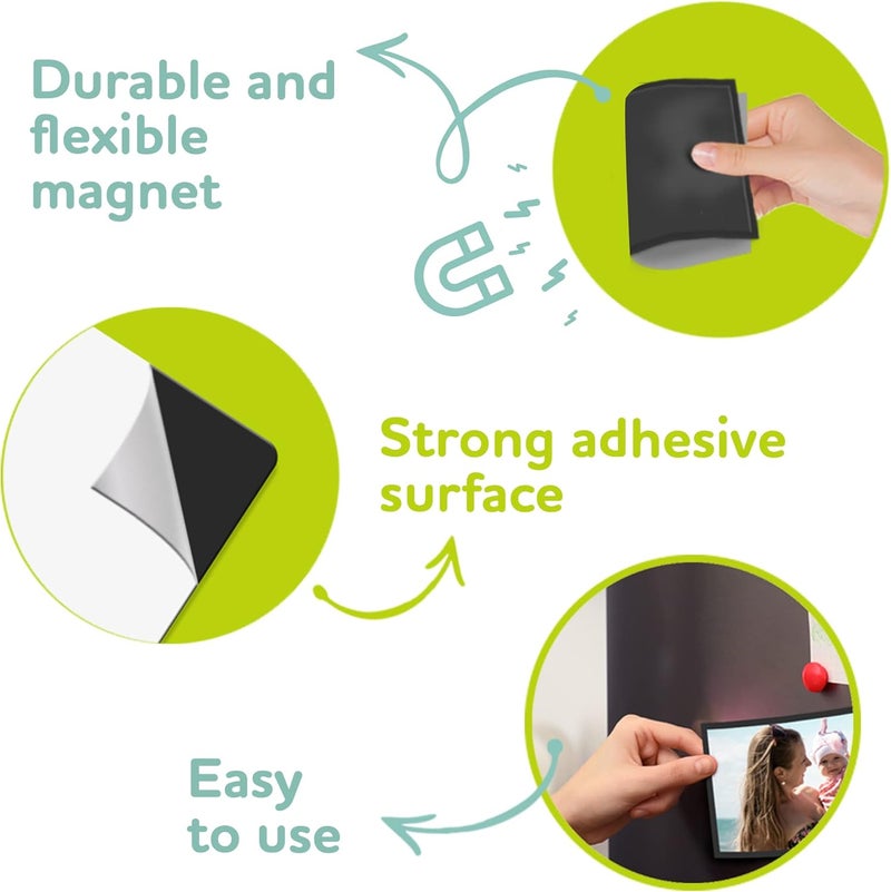 Sticky Shoot Sheet Magnets with Adhesive Backing for 2x3 Inches Pictures - 20 Units of Magnet Paper Sheets for Your Photos - Strong Self Stick Magnetic Sheet/Sticker for a Fridge, Locker or Cabinet - Image 3