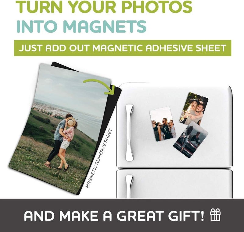 Sticky Shoot Sheet Magnets with Adhesive Backing for 2x3 Inches Pictures - 20 Units of Magnet Paper Sheets for Your Photos - Strong Self Stick Magnetic Sheet/Sticker for a Fridge, Locker or Cabinet - Image 2
