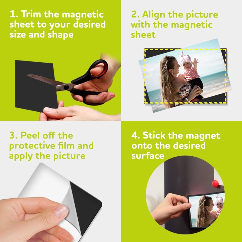 Sticky Shoot Sheet Magnets with Adhesive Backing for 2x3 Inches Pictures - 20 Units of Magnet Paper Sheets for Your Photos - Strong Self Stick Magnetic Sheet/Sticker for a Fridge, Locker or Cabinet - Image 5