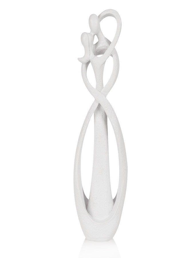 Trycooling Kissing Lovers Statue Abstract Sculpture Resin Statues for Home Decor Modern Home Office Desktop Shelf Bookshelf Decor (White, Small) - Image 1