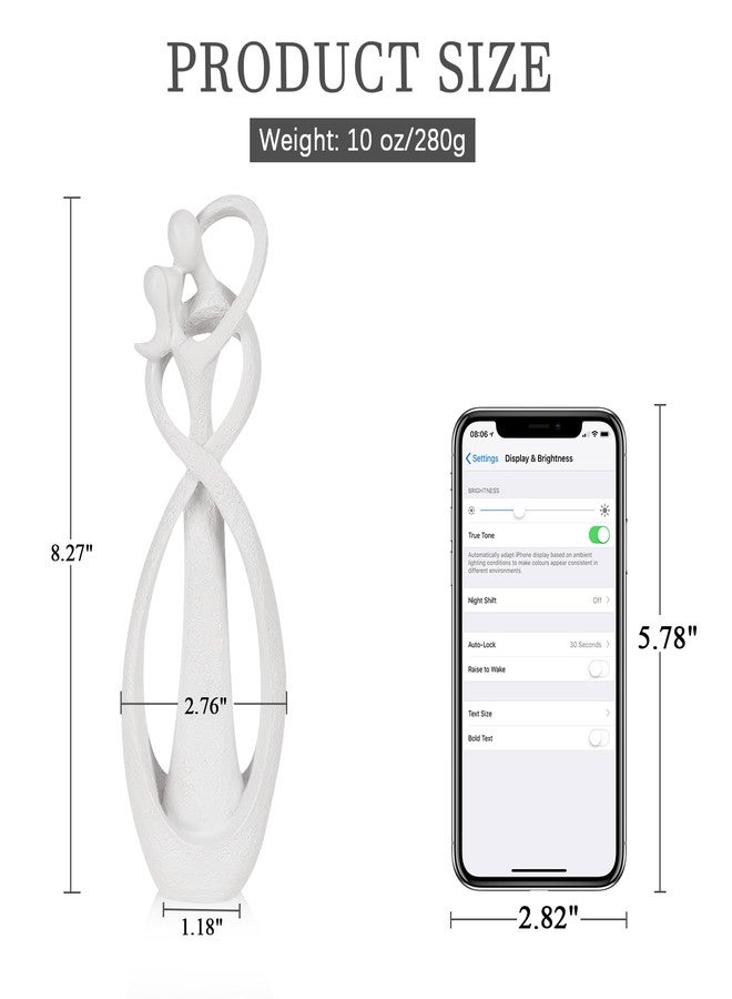 Trycooling Kissing Lovers Statue Abstract Sculpture Resin Statues for Home Decor Modern Home Office Desktop Shelf Bookshelf Decor (White, Small) - Image 2