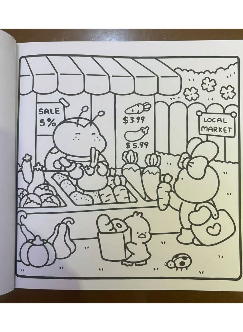 SOUTHERN LOTUS Froggy Days: A Kawaii Frog Coloring Book for Kids and Adults: Adorable Frog Adventures in Relaxing, Cute, and Fun Coloring Pages for All Ages Stress Relief and Creativity (Sweet & Kitsch) 21CM X 21CM  - Image 4