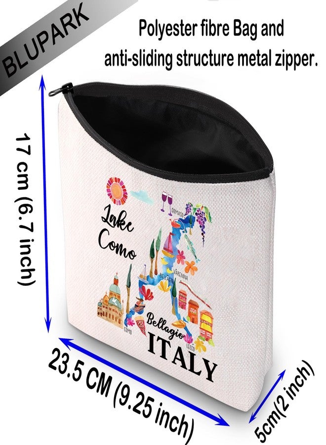BLUPARK Lake Como Map Cosmetic Bag Bellagio Travel Gift Lake Como Bellagio Italy Makeup Bag Gift For Traveler (Lake Como) - Image 2