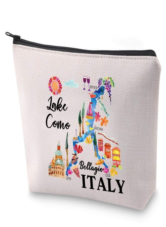 BLUPARK Lake Como Map Cosmetic Bag Bellagio Travel Gift Lake Como Bellagio Italy Makeup Bag Gift For Traveler (Lake Como) - Image 1