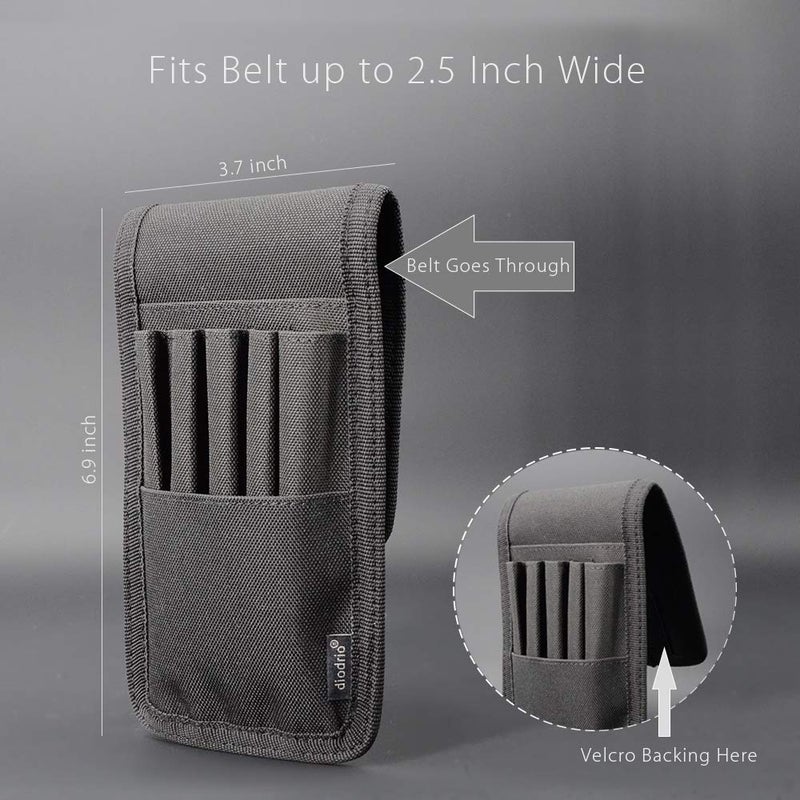 diodrio Belt Pen Holder, Pencil Holder pouch, Pen Sleeve Case Holster for Belt, Hold Multiple pens, Hold 6 Inch Ruler, 4 Pens and a Marker. Made of Durable Fabrics, Detachable, Black. - Image 2
