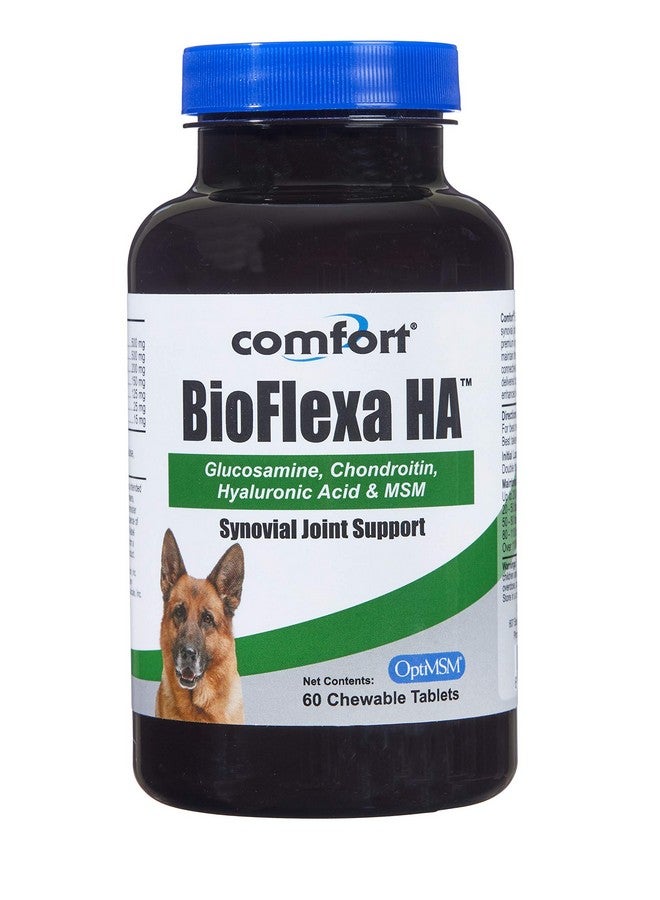 كالا هيلث مكمل KALA HEALTH Comfort BioFlexa Hip and Joint Plus HA للكلاب، 60 قرصًا، يدعم المفصل الزليلي بحمض الهيالورونيك، الجلوكوزامين، الكوندرويتين، MSM، سيتيل ميريستوليت وإستر-سي - Image 1