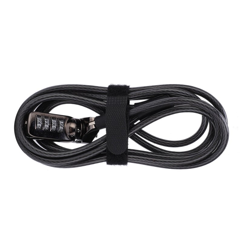 Keyless Combination Lock: 4-Digit Resettable Code - Anti-Theft Steel Cable Lock with Adjustable Strap, Built-In Slot Locking Hole for Laptops, Notebooks, Desktops, Projectors, LCD Screens - Image 4