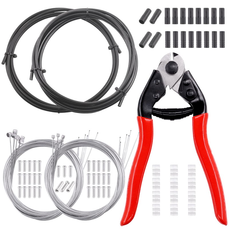 Swpeet 83Pcs Stainless Steel Bike Cable Cutter and Brake Cable Housing Shift Cable Housing with End Caps Bike Brake Cable Shifter Cable and ORings Kit Perfect for Mountain Road Bike Bicycle - Image 2