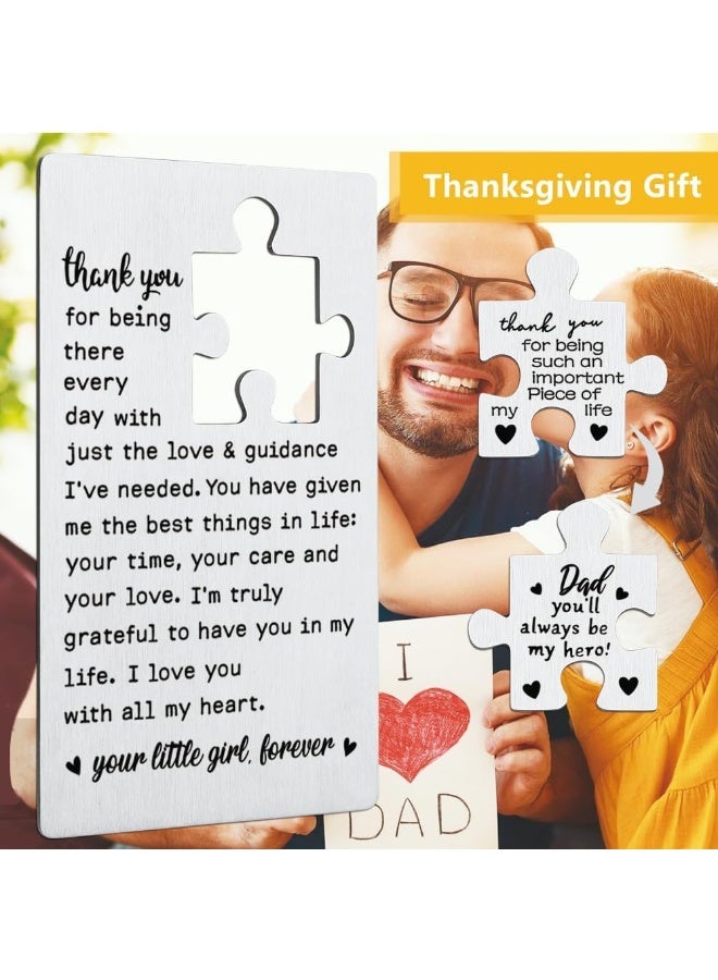 SYOSI Thank You Dad Gifts from Daughter, Wallet Card Insert for Father Appreciation, Birthday Gift Card for Dad, Christmas and Thanksgiving Day Gifts from Daughter to Dad, Fathers Day Gift Keepsake - Image 3