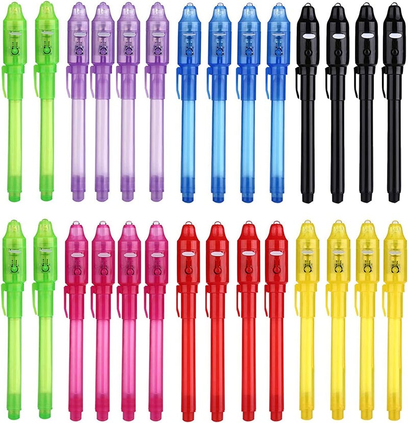 Gold Leaf Invisible Ink Magic Pen with UV Light | Set of 24 | Fun Magic Toy for Kids | Ideal as Birthday Return Gifts - Image 1