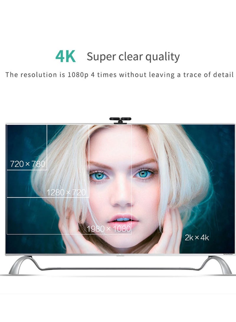 كابل محول DP إلى HDTV HDMI 4K 30 هرتز مطلي بالذهب منفذ عرض إلى كابل محول HDMI DP ذكر إلى كابل محول HDMI أنثى (أسود) - Image 4