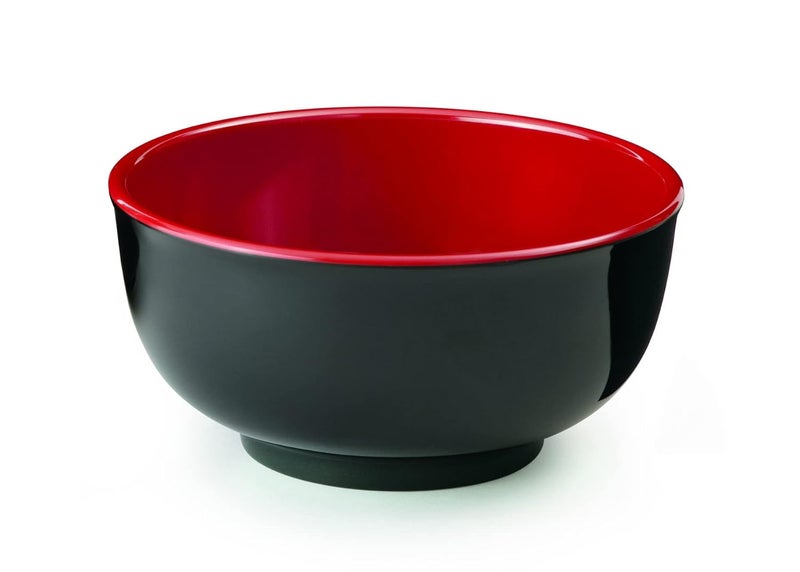 B-125-F-EC Melamine Serving Bowl, 1.2 Quart, Red/Black (Set of 4)