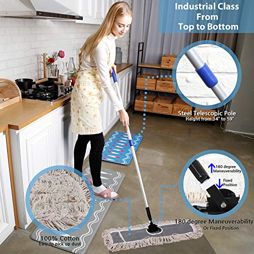 JINCLEAN 2 Pack of 24 Cotton Refills for Industrial Class Floor Dust mop Series Can be fit with Others - Image 3