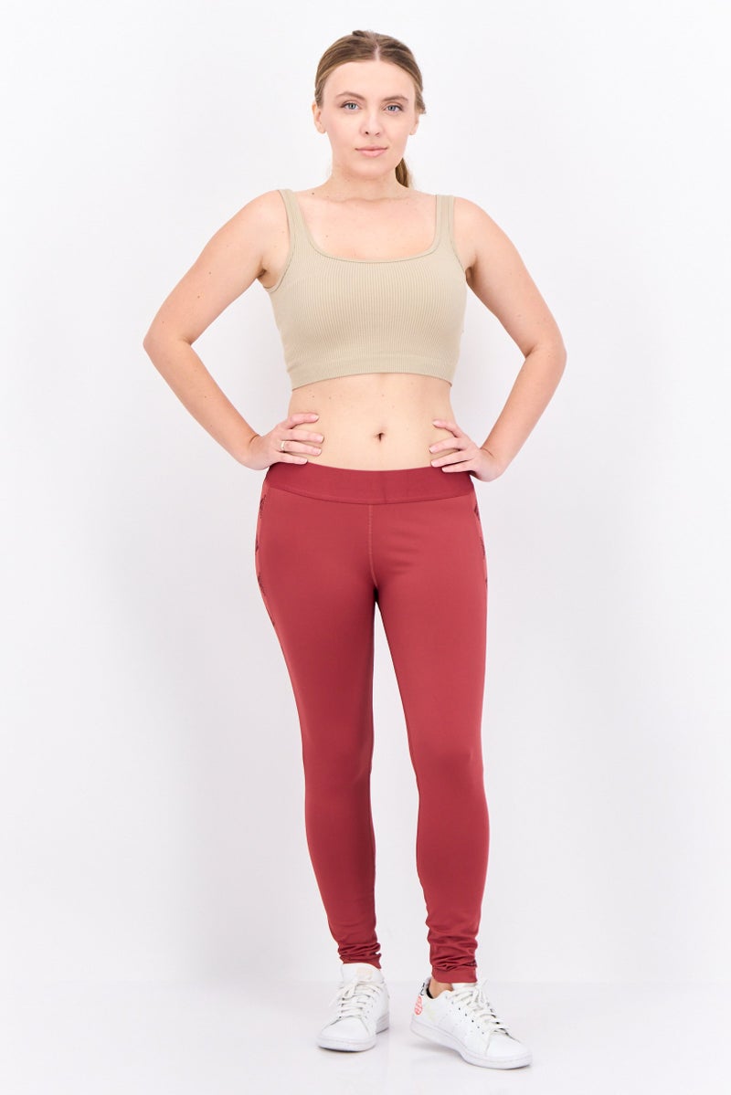 Adidas Women Sportswear Fit Brand Logo Training Leggings, Brown - Image 4