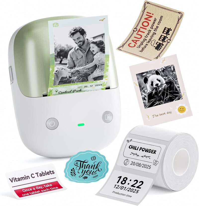 B2 Pro Label Maker Machine with Tape, 300DPI Sticker Printer Portable Bluetooth Label Printer, for Photo Sticker, DIY Crafts, Study Notes, Gift, Journal Labeling Organization(B2 Pro, Green) - Image 1