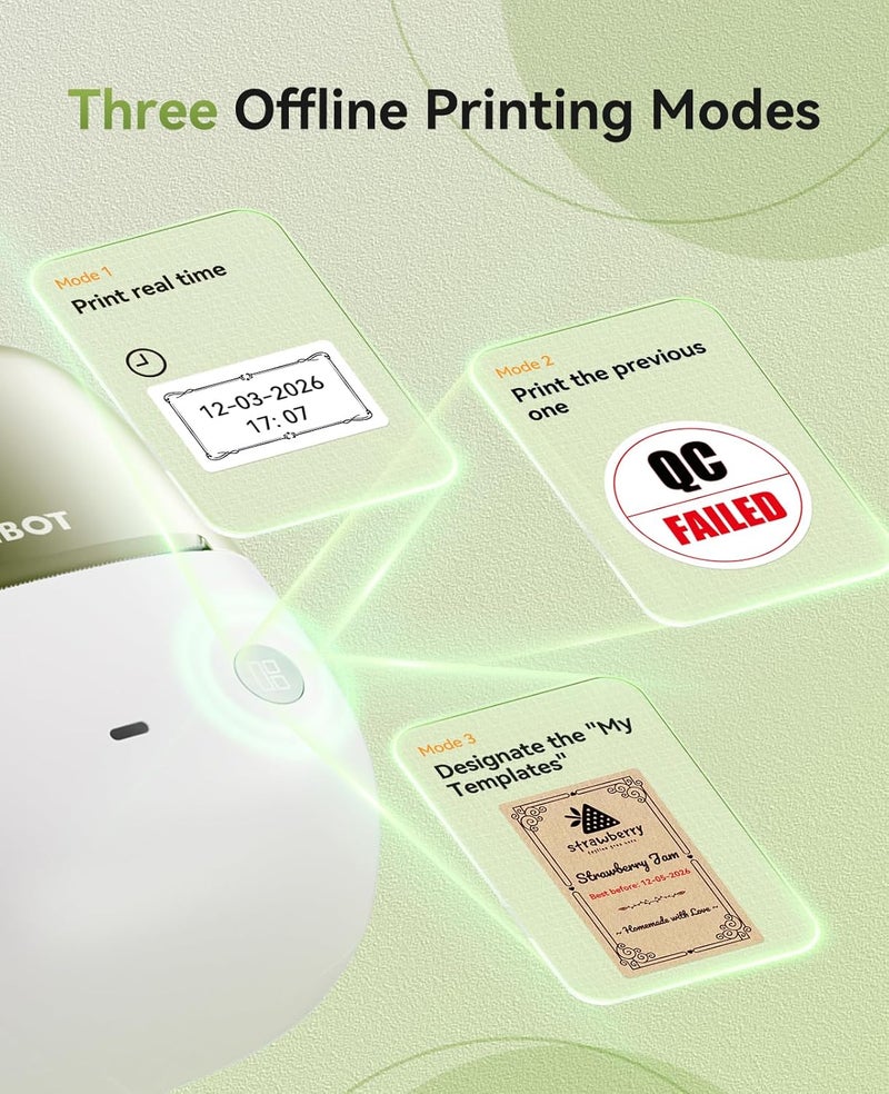 B2 Pro Label Maker Machine with Tape, 300DPI Sticker Printer Portable Bluetooth Label Printer, for Photo Sticker, DIY Crafts, Study Notes, Gift, Journal Labeling Organization(B2 Pro, Green) - Image 3