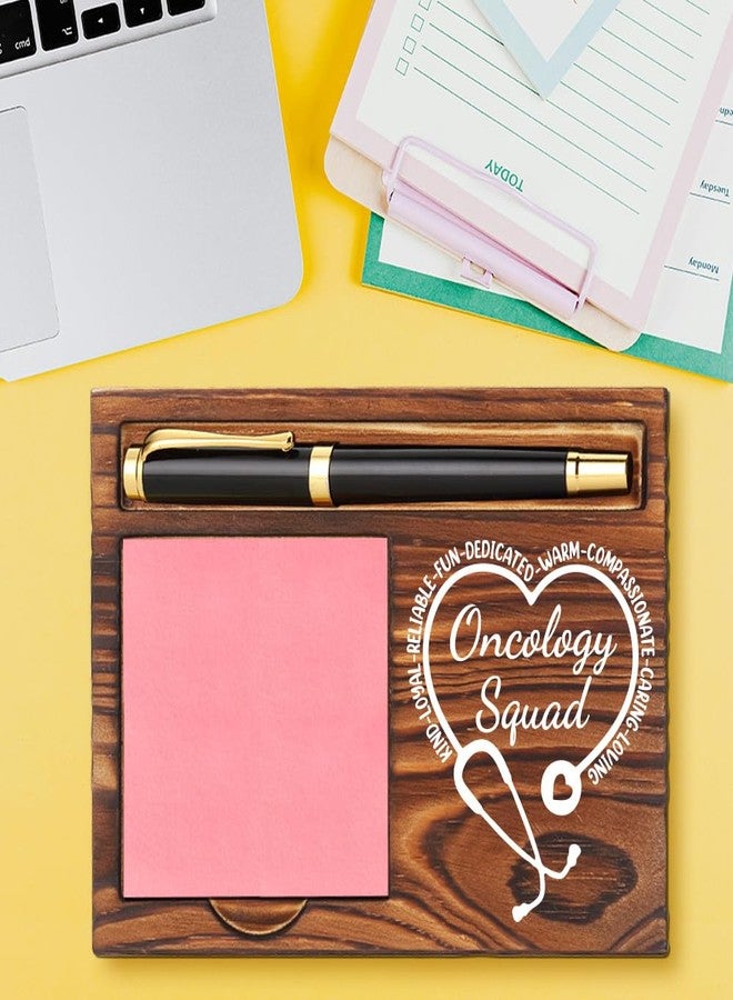CWGOTC Oncology Squad Gifts, Wooden Sticky Note Holder for Oncology Nurses & Staff, Appreciation Gift for Cancer Care Teams, Graduation, Birthday, Christmas Office Desk Decor YCB139 - Image 2