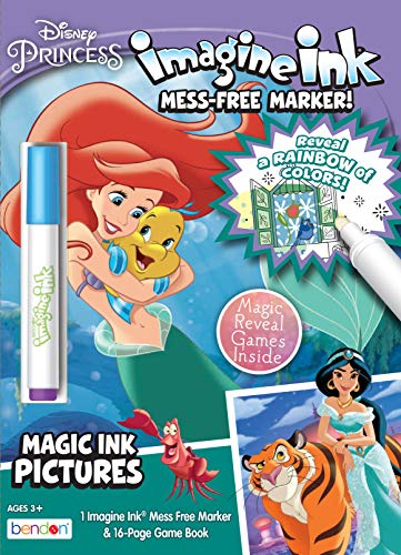 Bendon Disney Princess Imagine Ink Little Mermaid Coloring Book Aladdin Imagine Ink 16 Pages Officially Licensed - Image 1