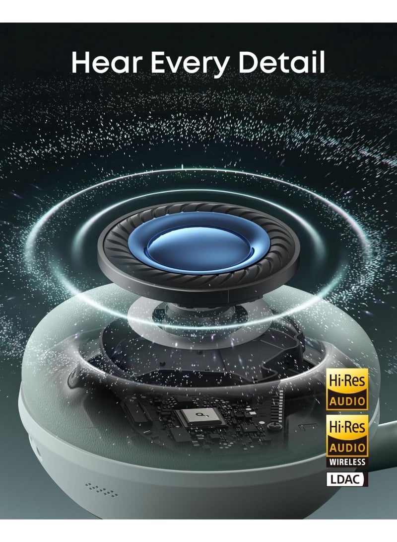 Soundcore Space 2 by Anker, Active Noise Cancelling Headphones, Comfortable Fit, 50H Playtime, LDAC Hi-Res Wireless Audio, Dual Connection, Clear Calls, Bluetooth 6.1, Nap Mode, Wearing Detection - Image 3