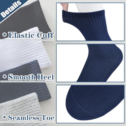 Hakugoo Boys Crew Socks - Seamless Cotton Dress Socks for Girls 3-5 Years, 4 Pairs (Navy, S) - Image 4
